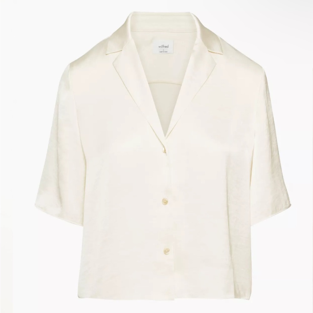 Aritzia Wilfred Beso Shirt Light Birch